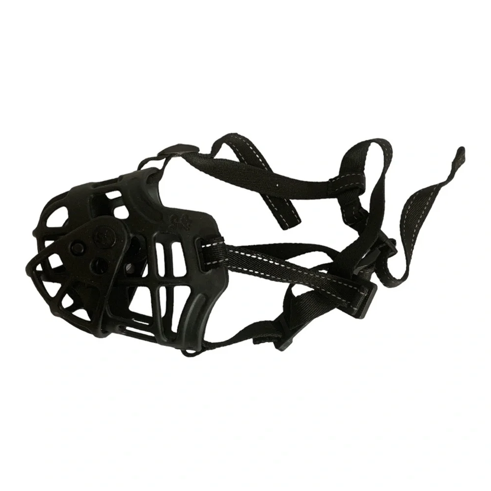 Pet Dog Muzzle Mouth Cover Size Large Black